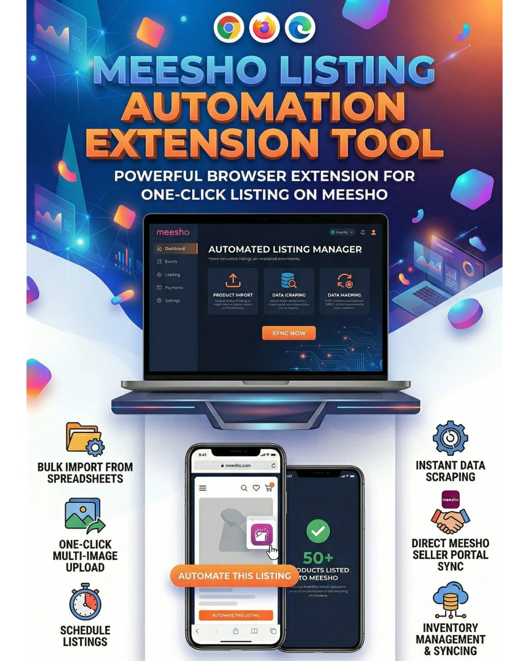 E-commerce listing speedy tool Chrome extention