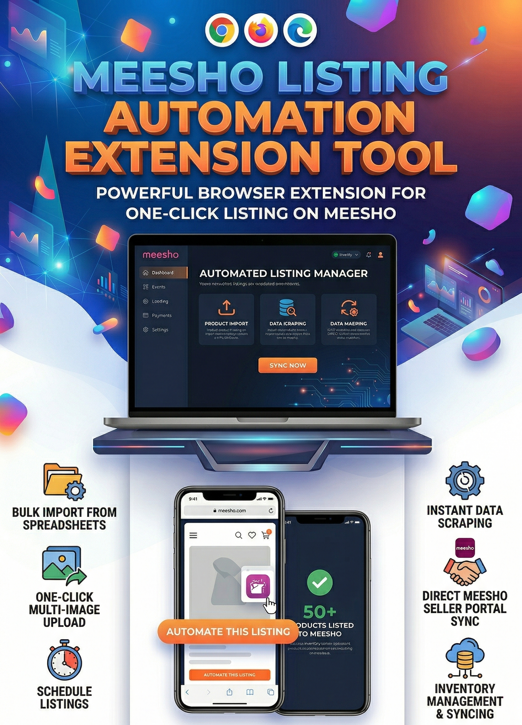 E-commerce listing speedy tool Chrome extention